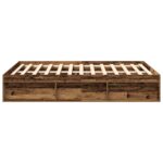 vidaXL Posteľný rám bez matraca staré drevo 140x190cm kompozitné drevo – Obrázok 6