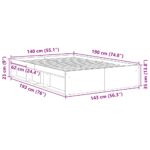 vidaXL Posteľný rám bez matraca staré drevo 140x190cm kompozitné drevo – Obrázok 10