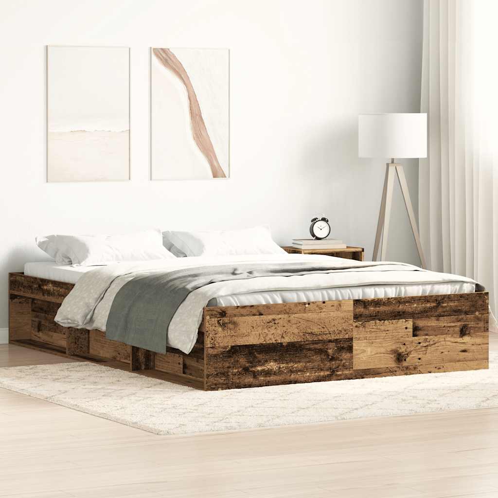 VXL8721158758743_m_en_hd_1.jpg vidaXL Posteľný rám bez matraca staré drevo 140x190cm kompozitné drevo – Obrázok 1
