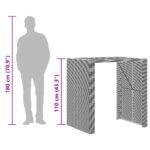 VidaXL 5-dielna sada záhradných barov bez vankúšikov sivá polyratanová – Obrázok 9