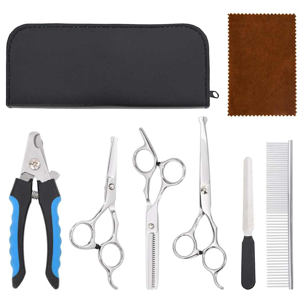 VXL8721158758989_a_en_hd_1.jpg VidaXL 6-dielna sada nožníc na úpravu psov z nehrdzavejúcej ocele – Obrázok 1