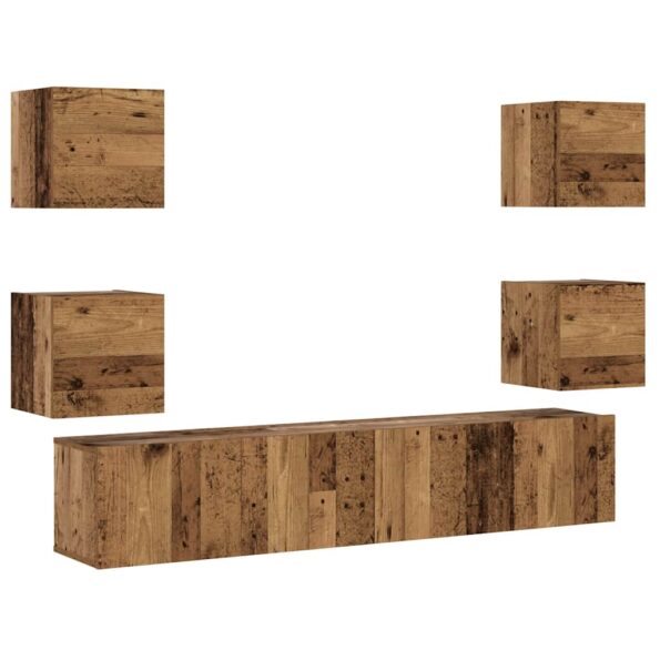 VidaXL 6-dielna súprava nástennej TV skrinky, kompozitné drevo – Obrázok 2