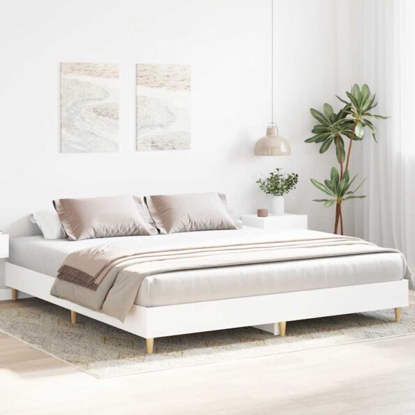 vidaXL Posteľný rám bez matraca biela 180x200cm kompozitné drevo – Obrázok 3