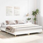 vidaXL Posteľný rám bez matraca biela 160x200 cm kompozitné drevo – Obrázok 3