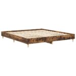 vidaXL Posteľný rám bez matraca dymový dub 160x200 cm kompozitné drevo – Obrázok 4