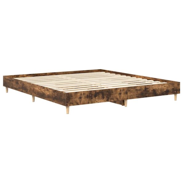 vidaXL Posteľný rám bez matraca dymový dub 160x200 cm kompozitné drevo – Obrázok 4