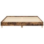 vidaXL Posteľný rám bez matraca dymový dub 160x200 cm kompozitné drevo – Obrázok 5