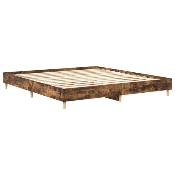 vidaXL Posteľný rám bez matraca dymový dub 160x200 cm kompozitné drevo – Obrázok 7