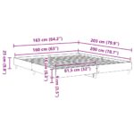 vidaXL Posteľný rám bez matraca dymový dub 160x200 cm kompozitné drevo – Obrázok 9
