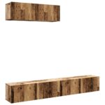 vidaXL 3-dielna súprava TV skrinky na stenu Old Wood 100x30x30 cm – Obrázok 2