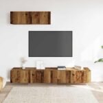 vidaXL 3-dielna súprava TV skrinky na stenu Old Wood 100x30x30 cm – Obrázok 3