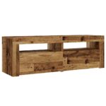 vidaXL Nočné skrinky 2 ks s LED diódami Staré drevo 60x35x40 cm – Obrázok 7