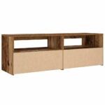 vidaXL Nočné skrinky 2 ks s LED diódami Staré drevo 60x35x40 cm – Obrázok 10