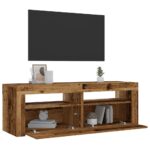 vidaXL Nočné skrinky 2 ks s LED diódami Staré drevo 60x35x40 cm