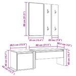 VidaXL Sada nábytku do predsiene Old Wood Engineered Wood – Obrázok 8