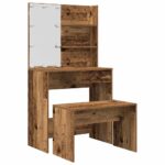 VidaXL súprava toaletného stolíka s LED diódou Old Wood – Obrázok 2