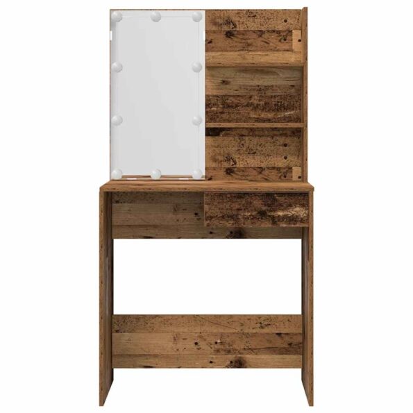 VidaXL súprava toaletného stolíka s LED diódou Old Wood – Obrázok 6