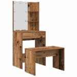 VidaXL súprava toaletného stolíka s LED diódou Old Wood – Obrázok 2