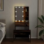 VidaXL súprava toaletného stolíka s LED diódou Old Wood – Obrázok 4