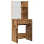 VidaXL súprava toaletného stolíka s LED diódou Old Wood – Obrázok 5