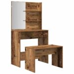VidaXL súprava toaletného stolíka Old Wood Engineered Wood – Obrázok 2