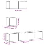 VidaXL 4-dielna súprava nástennej TV skrinky, kompozitné drevo – Obrázok 8