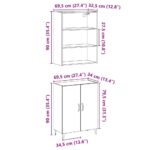 VidaXL Príborník so nástennou skrinkou Old Wood Engineered Wood – Obrázok 10