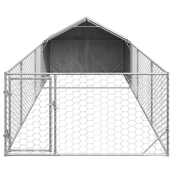 VXL8721158761590_g_en_hd_1.jpg vidaXL Vonkajšia búda pre psov s výbehom, 6x2x1,5 m, pozinkovaná oceľ – Obrázok 3