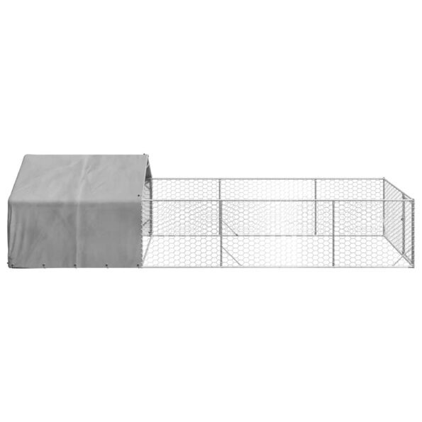 VXL8721158761590_g_en_hd_2.jpg vidaXL Vonkajšia búda pre psov s výbehom, 6x2x1,5 m, pozinkovaná oceľ – Obrázok 4