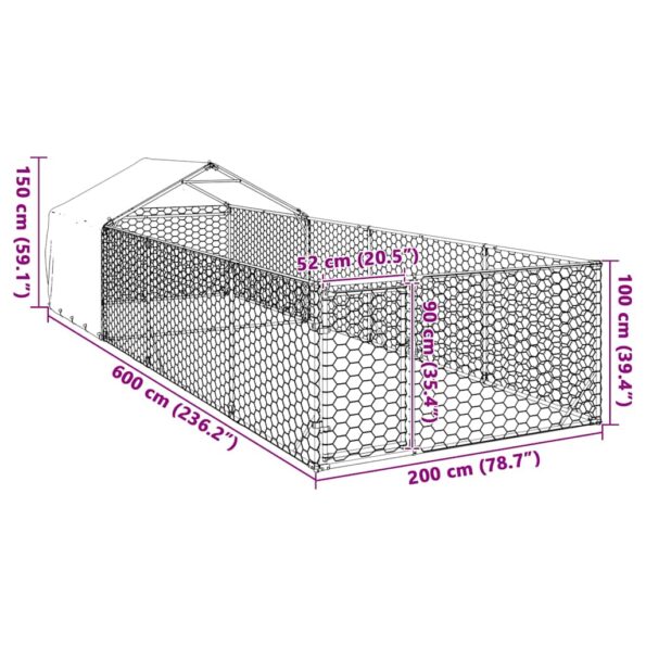 VXL8721158761590_g_en_hd_6.jpg vidaXL Vonkajšia búda pre psov s výbehom, 6x2x1,5 m, pozinkovaná oceľ – Obrázok 8