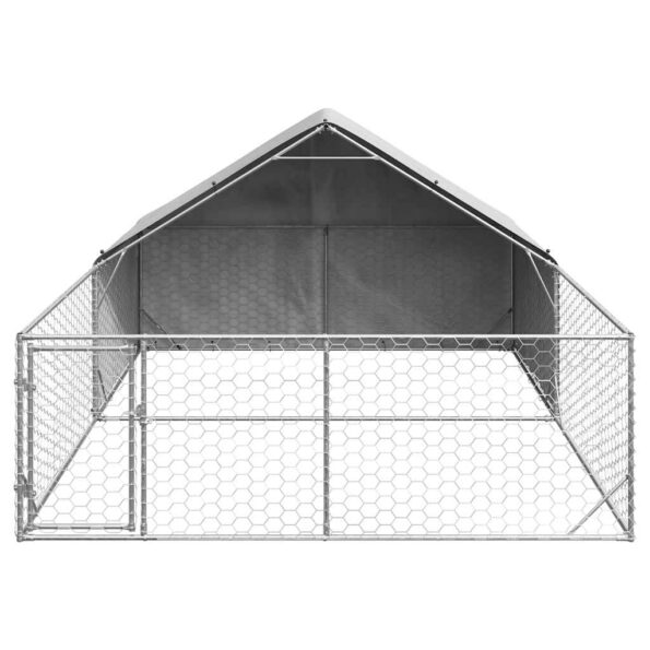 VXL8721158761644_g_en_hd_1.jpg vidaXL Vonkajšia búda pre psov s výbehom, 5x3x1,9 m, pozinkovaná oceľ – Obrázok 3