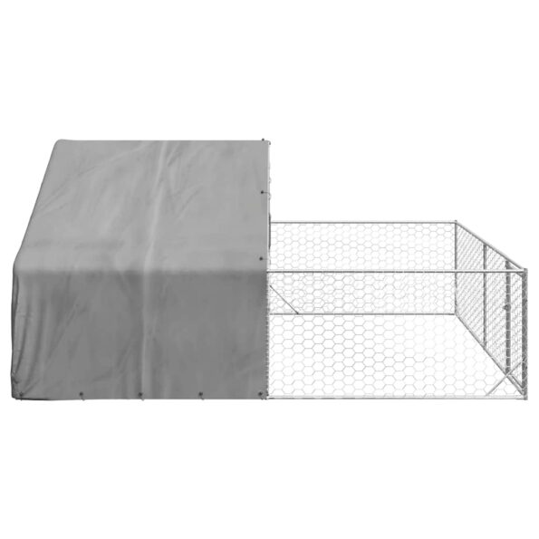 VXL8721158761644_g_en_hd_2.jpg vidaXL Vonkajšia búda pre psov s výbehom, 5x3x1,9 m, pozinkovaná oceľ – Obrázok 4