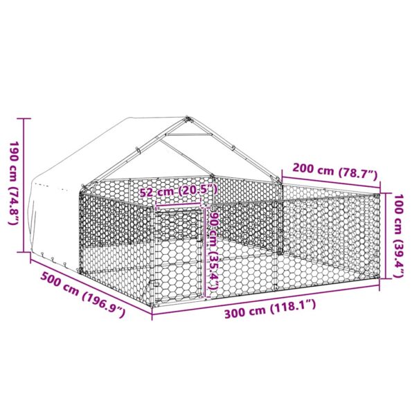 VXL8721158761644_g_en_hd_6.jpg vidaXL Vonkajšia búda pre psov s výbehom, 5x3x1,9 m, pozinkovaná oceľ – Obrázok 8