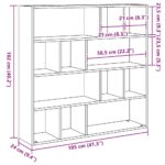 vidaXL Knižnica/deliaca stena čierna dub 105x24x102 cm – Obrázok 10