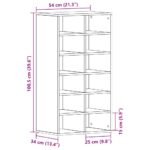 vidaXL Regál na topánky čierny dub 54x34x100,5 cm spracované drevo – Obrázok 10