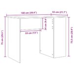 vidaXL Stôl čierny dub 100x55x75 cm spracované drevo – Obrázok 11