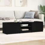 vidaXL TV skrinka dub čierny 140x40x36 cm konštrukčné drevo – Obrázok 3