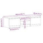 vidaXL TV skrinka dub čierny 140x40x36 cm konštrukčné drevo – Obrázok 11