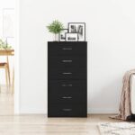 vidaXL Komoda so 6 zásuvkami, čierna dub 50x34x96 cm, kompozitné drevo – Obrázok 3