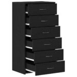 vidaXL Komoda so 6 zásuvkami, čierna dub 50x34x96 cm, kompozitné drevo – Obrázok 5