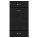 vidaXL Komoda so 6 zásuvkami, čierna dub 50x34x96 cm, kompozitné drevo – Obrázok 6