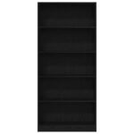 vidaXL Knižnica čierna dub 80x24x176x106 cm kompozitné drevo – Obrázok 5