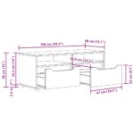 TV Skrinka vidaXL "VISNES" Betónová sivá 100x40x38cm Konštrukčné drevo – Obrázok 12