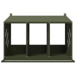 vidaXL Hniezdo pre kurčatá s 3 priehradkami, olivovo zelený kov – Obrázok 5