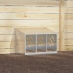 VidaXL Hniezdo pre kurčatá s 3 priehradkami, strieborný kov – Obrázok 4