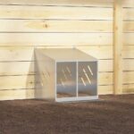 VidaXL Hniezdo pre kurčatá s 2 priehradkami, strieborný kov – Obrázok 4