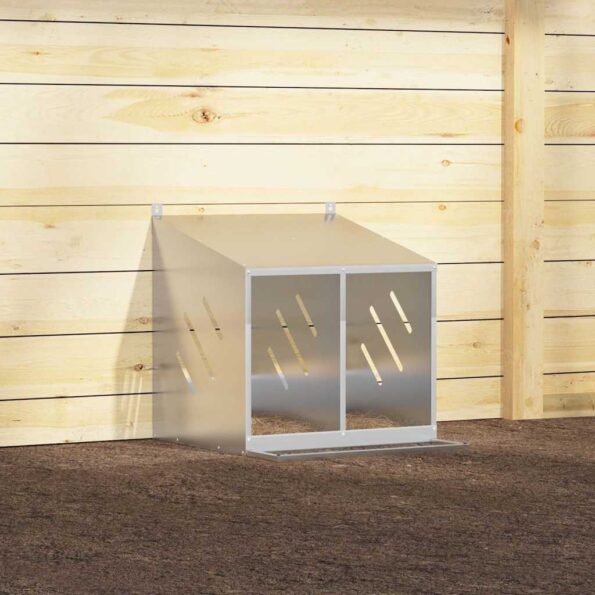 VidaXL Hniezdo pre kurčatá s 2 priehradkami, strieborný kov – Obrázok 4