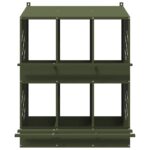 vidaXL Hniezdo pre kurčatá s 6 priehradkami, olivovo zelený kov – Obrázok 5