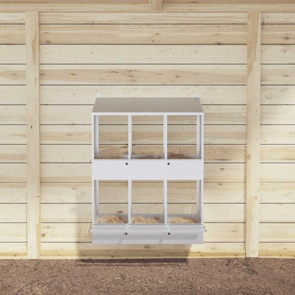 VidaXL Hniezdo pre kurčatá s 6 priehradkami, strieborný kov – Obrázok 3