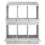 VidaXL Hniezdo pre kurčatá s 6 priehradkami, strieborný kov – Obrázok 5